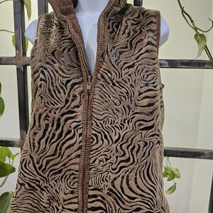 Zebra Print Fleece Vest